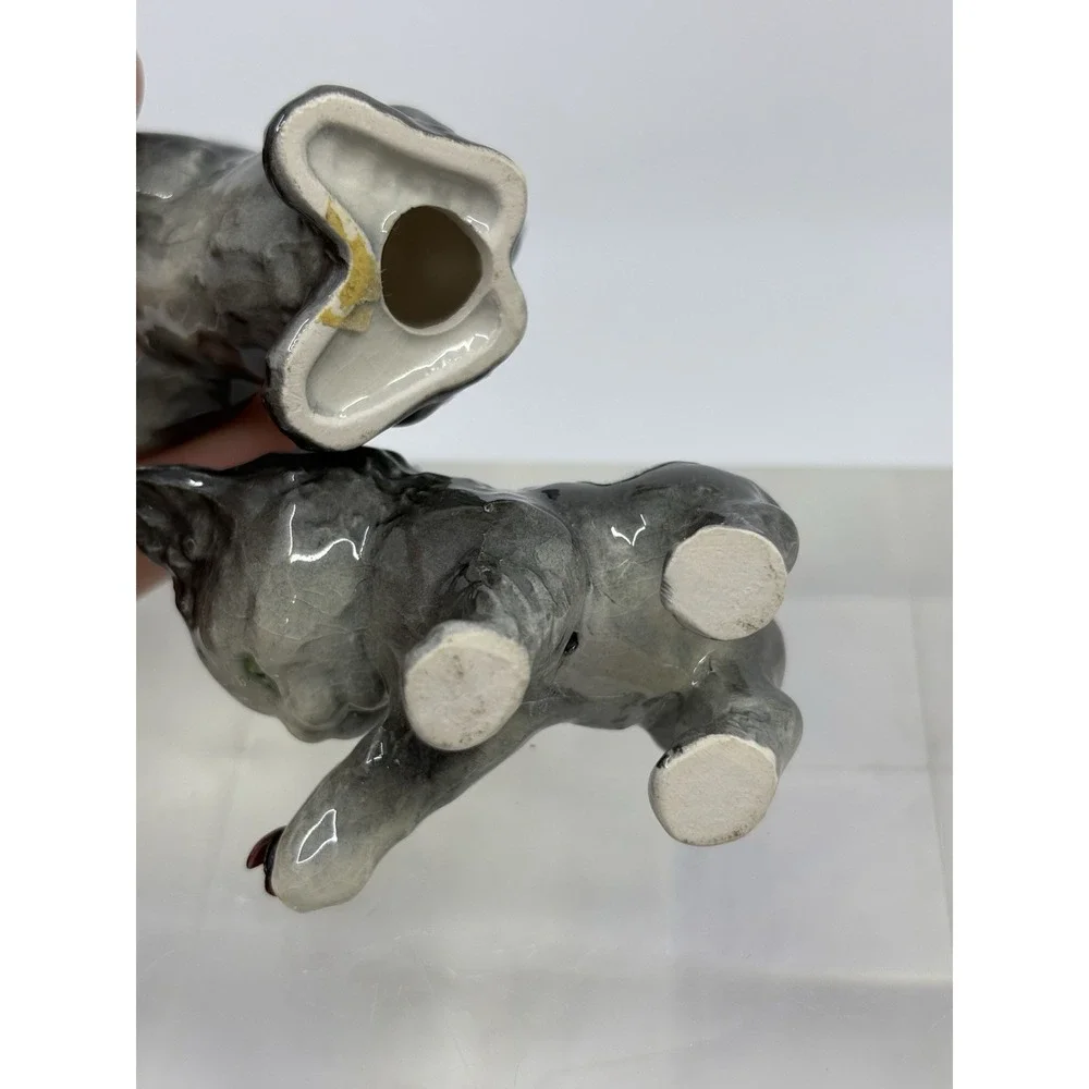 Vintage Goebel Grey Kitten Cat with Lady Bug Figurine Set Of 2